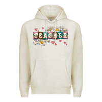 Oatmeal Heather daisy teacher Premium Hoodie - AdoDesignShop