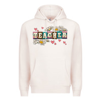 Pale Pink daisy teacher Premium Hoodie - AdoDesignShop