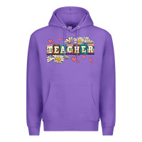 Purple daisy teacher Premium Hoodie - AdoDesignShop