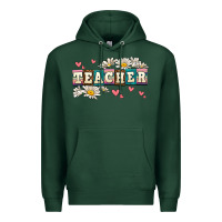 Sports Green daisy teacher Premium Hoodie - AdoDesignShop