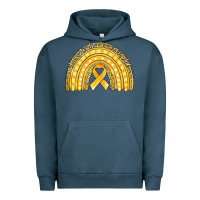 Pigment Midnight Navy childhood cancer awareness rainbow (1) Urban Hoodie - Jasminsmagicworld
