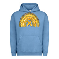 Pigment Pebble Blue childhood cancer awareness rainbow (1) Urban Hoodie - Jasminsmagicworld