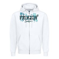 White It's Freezin Season Winter Zipper Hoodie - RanaPortraitStore