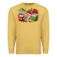 Antique Gold coffee cup santa gnomies Premium Sweatshirt - FaDigitalArtStudio
