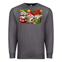 Charcoal Heather coffee cup santa gnomies Premium Sweatshirt - FaDigitalArtStudio