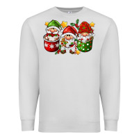 Dove Grey coffee cup santa gnomies Premium Sweatshirt - FaDigitalArtStudio