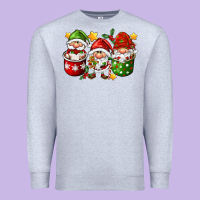 Coffee Cup Santa Gnomies Premium Sweatshirt Designed By Fadigitalartstudio