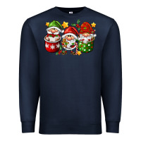 Navy coffee cup santa gnomies Premium Sweatshirt - FaDigitalArtStudio
