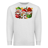 Oatmeal Heather coffee cup santa gnomies Premium Sweatshirt - FaDigitalArtStudio