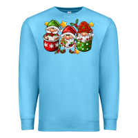 Ocean Blue coffee cup santa gnomies Premium Sweatshirt - FaDigitalArtStudio