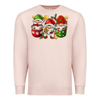 Pale Pink coffee cup santa gnomies Premium Sweatshirt - FaDigitalArtStudio