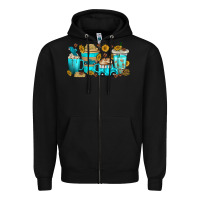 Black truck coffee cups Zipper Hoodie - texasbilliewilder