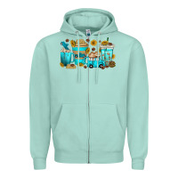 Seafoam truck coffee cups Zipper Hoodie - texasbilliewilder