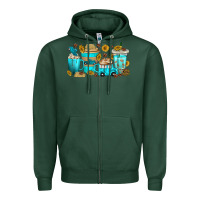 Sports Green truck coffee cups Zipper Hoodie - texasbilliewilder