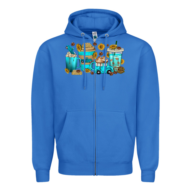 Truck Coffee Cups Zipper Hoodie by texasbilliewilder | Teevron