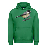Emerald Black Capped Chickadee Urban Hoodie - LillyAllenDesigns