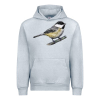 Heather Grey Black Capped Chickadee Urban Hoodie - LillyAllenDesigns