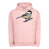Pigment Salmon Black Capped Chickadee Urban Hoodie - LillyAllenDesigns
