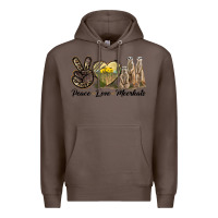 Coffee Peace Love Meerkats Premium Hoodie - LillyAllenDesigns