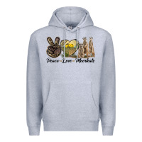 Heather Grey Peace Love Meerkats Premium Hoodie - LillyAllenDesigns