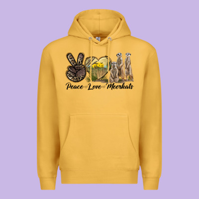 Peace Love Meerkats Premium Hoodie Designed By Lillyallendesigns