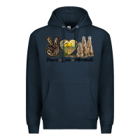Navy Peace Love Meerkats Premium Hoodie - LillyAllenDesigns