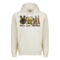 Oatmeal Heather Peace Love Meerkats Premium Hoodie - LillyAllenDesigns