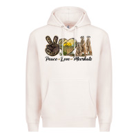Pale Pink Peace Love Meerkats Premium Hoodie - LillyAllenDesigns