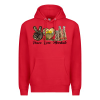 Red Peace Love Meerkats Premium Hoodie - LillyAllenDesigns