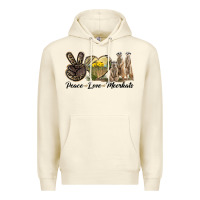 Sandshell Peace Love Meerkats Premium Hoodie - LillyAllenDesigns