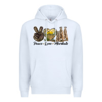 White Peace Love Meerkats Premium Hoodie - LillyAllenDesigns