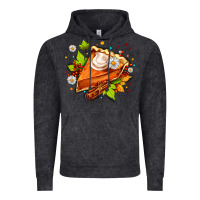 Vintage Black pumpkin pie with daisies and cinnamon Vintage Hoodie - AdoDesignShop