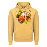Vintage Mustard pumpkin pie with daisies and cinnamon Vintage Hoodie - AdoDesignShop