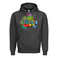 Charcoal Heather choose kindness Zipper Hoodie - Zillion Design Studio