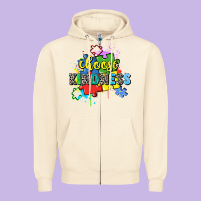 Choose Kindness Zipper Hoodie Designed By Zillion Design Studio
