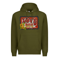 Army Green ladybug  love bug backround Premium Hoodie - BarkalooDesign