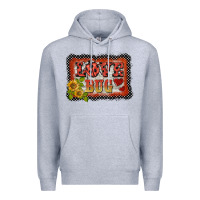 Heather Grey ladybug  love bug backround Premium Hoodie - BarkalooDesign