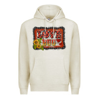 Oatmeal Heather ladybug  love bug backround Premium Hoodie - BarkalooDesign