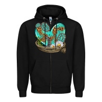 Black turquoise western heart with horseshoe Zipper Hoodie - texasbilliewilder