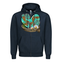Navy turquoise western heart with horseshoe Zipper Hoodie - texasbilliewilder