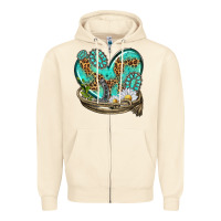 Sandshell turquoise western heart with horseshoe Zipper Hoodie - texasbilliewilder