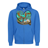 True Royal turquoise western heart with horseshoe Zipper Hoodie - texasbilliewilder
