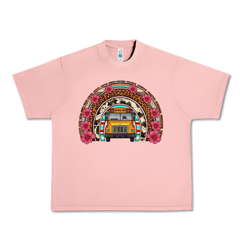 School Bus Leopard Cowhide Rainbow Urban Heavy Tee by Artiststas | Teevron