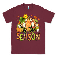 Burgundy Tis' the season Fall American Football Classic Tee - RanaPortraitStore