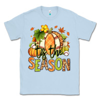 Dusty Blue Tis' the season Fall American Football Classic Tee - RanaPortraitStore