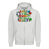 Dove Grey autism is not a disability its a different ability Zipper Hoodie - Zillion Design Studio