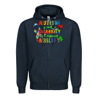 Navy autism is not a disability its a different ability Zipper Hoodie - Zillion Design Studio
