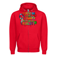 Red autism is not a disability its a different ability Zipper Hoodie - Zillion Design Studio