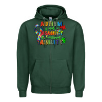Sports Green autism is not a disability its a different ability Zipper Hoodie - Zillion Design Studio