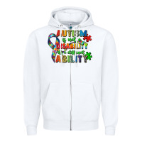 White autism is not a disability its a different ability Zipper Hoodie - Zillion Design Studio